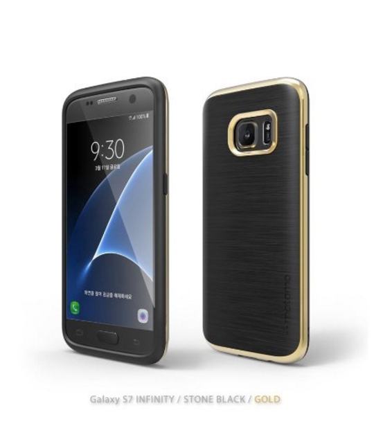 Galaxy S7 Case motomo Slim Case for Galaxy S7 stone black chrome gold